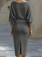Bodycon Midi-jurk Dames - Getextureerd Fijngebreid