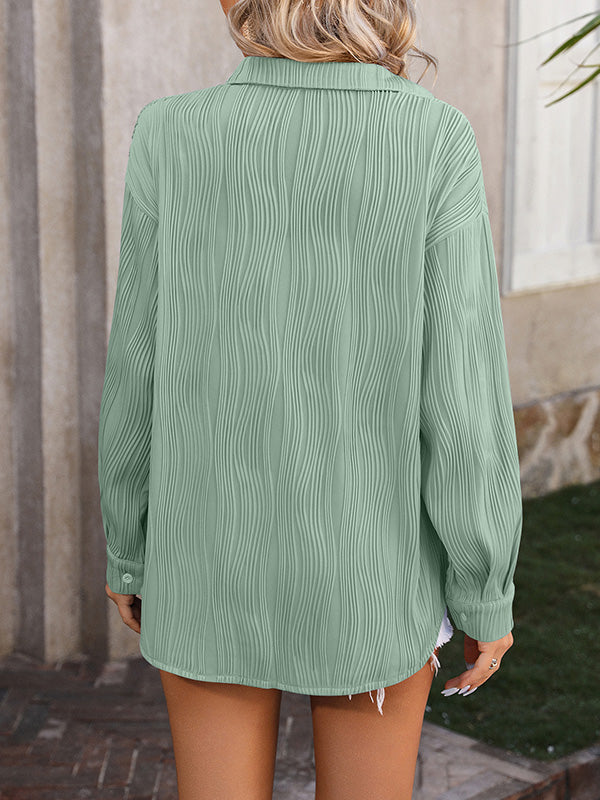 Sienna’s | Blouse Women Long Sleeves Jacquard – Polyester