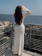 Miss | Maxi Jurk Dames Zomer Bohemian Crochet - Katoen