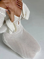 Miss | Maxi Jurk Dames Zomer Bohemian Crochet - Katoen