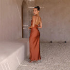 Dames Cowl Neck Slip Midi Jurk