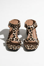 Damesslippers met blokhak luipaardprint