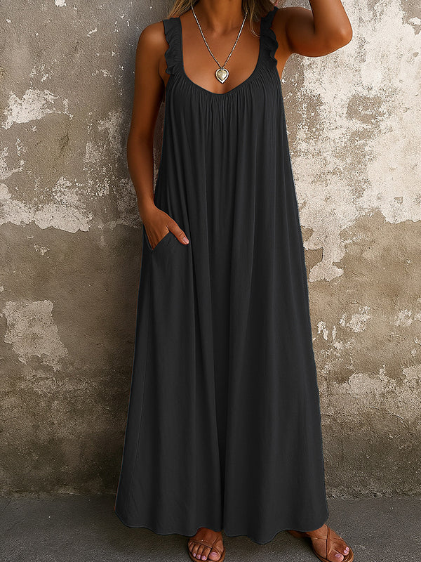 Miss | Jurk Dames A-Lijn Maxi Losvallend - Polyester