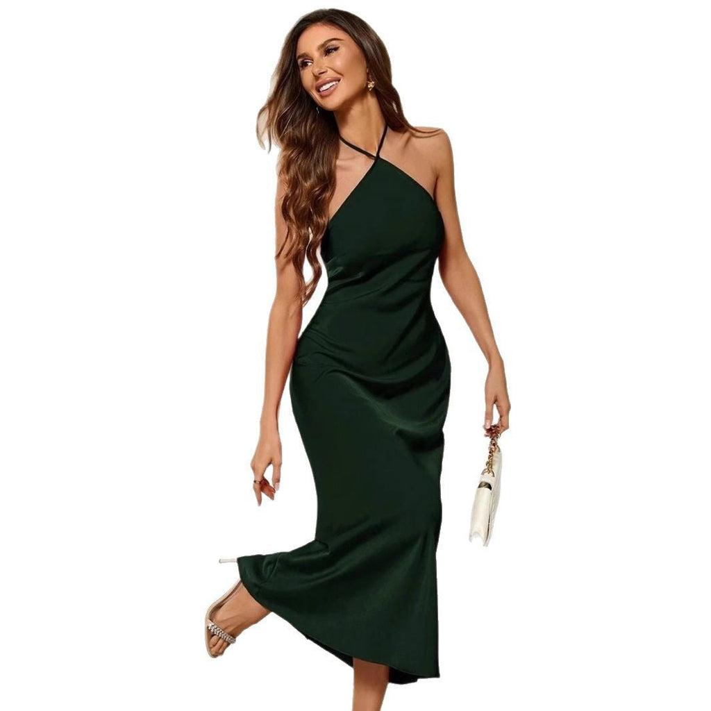 Miss | Jurk Dames Midi Spaghettibandjes - Satijn