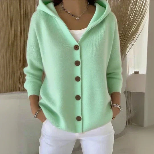 Darienne™ | Hooded Button-Up Knit Cardigan — 3