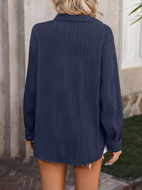 Sienna’s | Blouse Women Long Sleeves Jacquard – Polyester