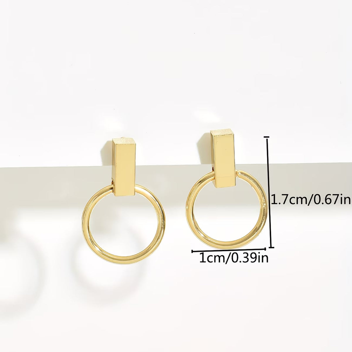 Minimalist Bar Circle Earrings — 3