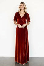 Fluwelen Maxi Jurk Dames | Wrap V-hals Hoge Split