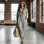 Velira | Gestreepte Maxi Jurk met Losse Fit