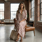 Velira | Gestreepte Maxi Jurk met Losse Fit
