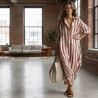 Velira | Gestreepte Maxi Jurk met Losse Fit
