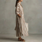 Velira | Gestreepte Maxi Jurk met Losse Fit