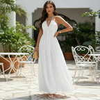 Liora | Zwierige halter maxi jurk met elegante V-hals