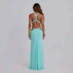Aurelia | Cut-Out Maxi Jurk met Halterhals & Open Rug