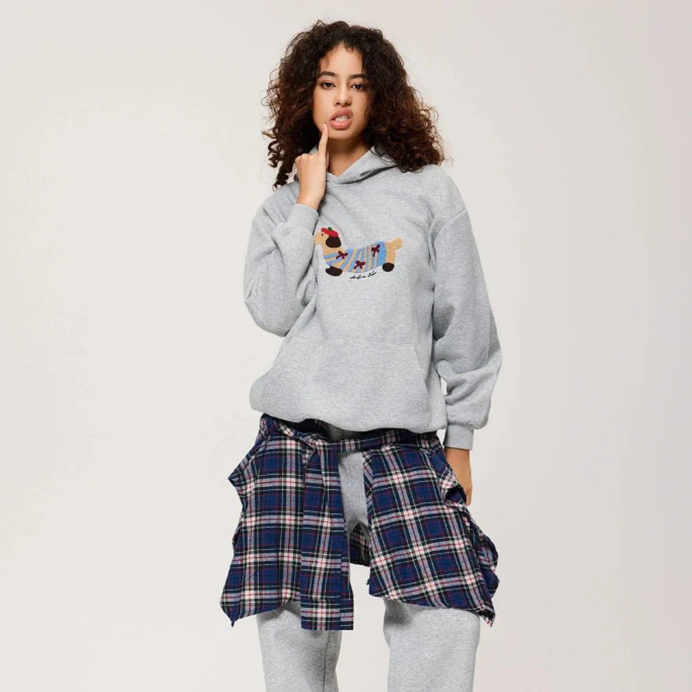 Miss | Hoodie Dames Oversized Geborduurd - Katoen