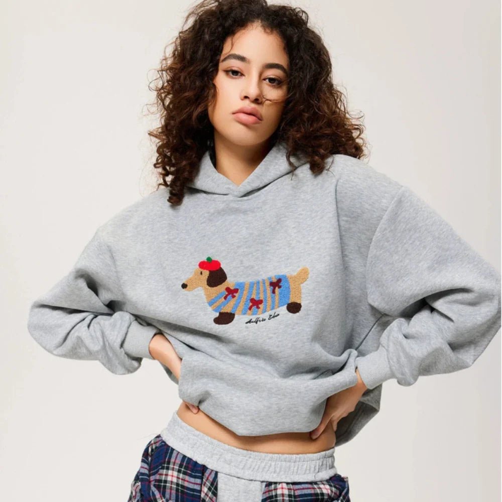 Miss | Hoodie Dames Oversized Geborduurd - Katoen