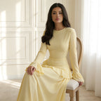 Elysera | Maxi Jurk met Ruffle Details & Flare Mouwen