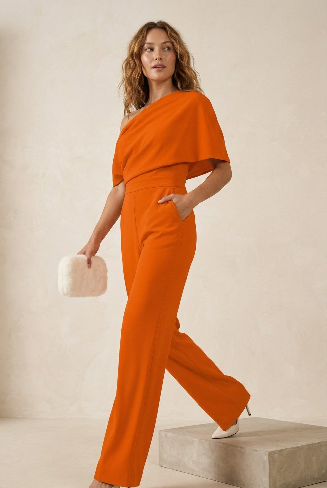 Jumpsuit Asymmetrisch Oranje