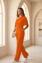 Jumpsuit Asymmetrisch Oranje