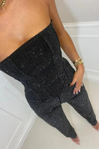 Miss | Tweedelige Set Dames Strapless Diamandlook - Casual