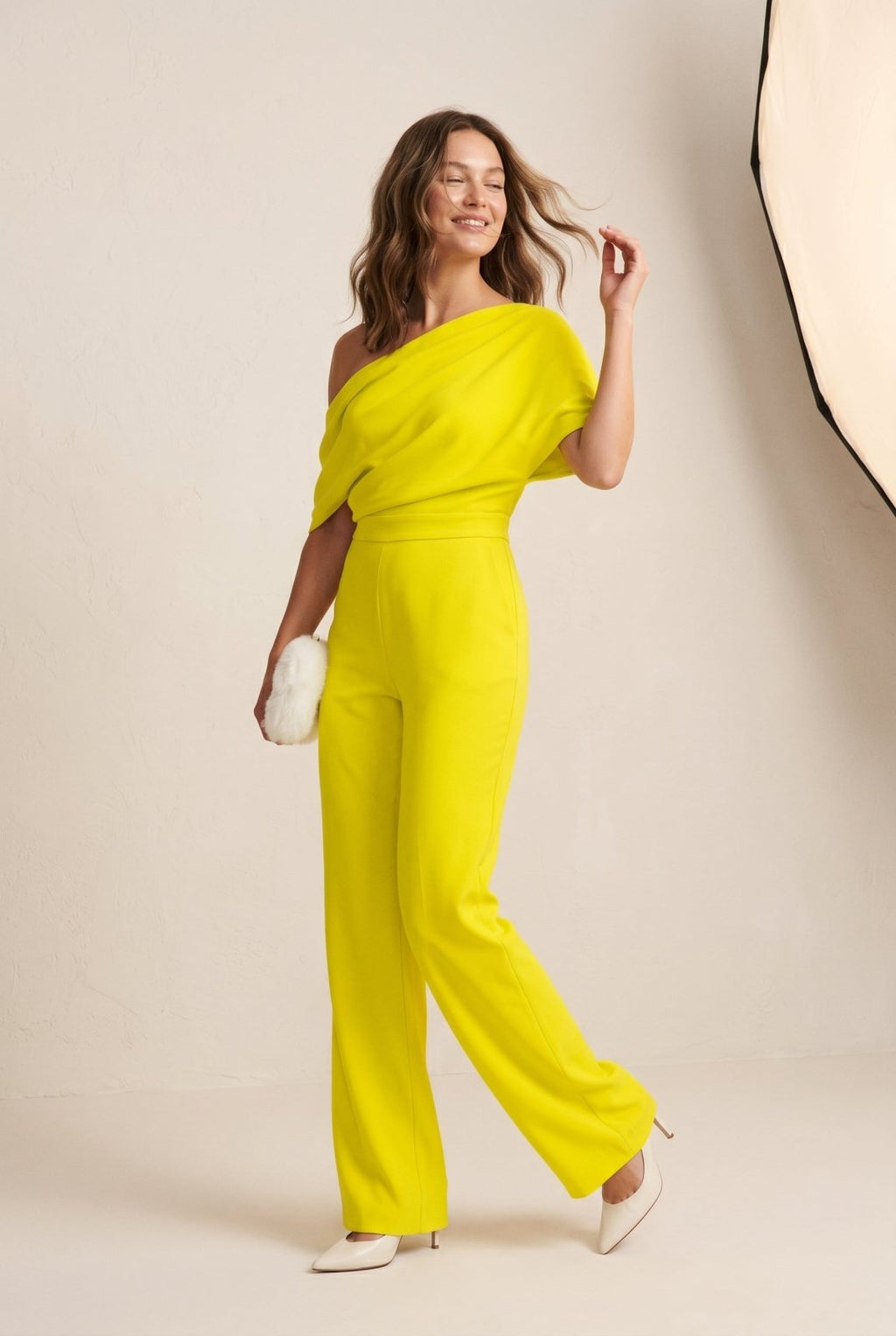 Jumpsuit met asymmetrische halslijn