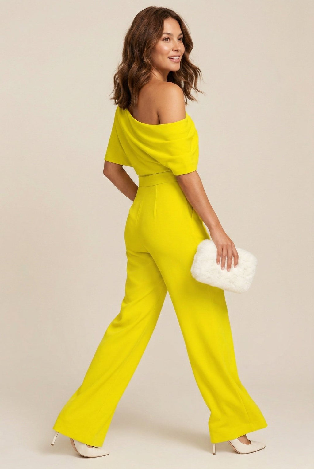 Jumpsuit met asymmetrische halslijn