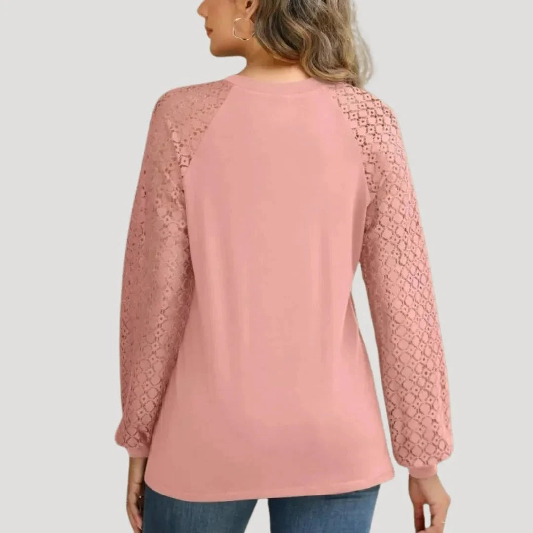 Sienna’s | Lace Blouse Women – Lace Insets Regular Fit