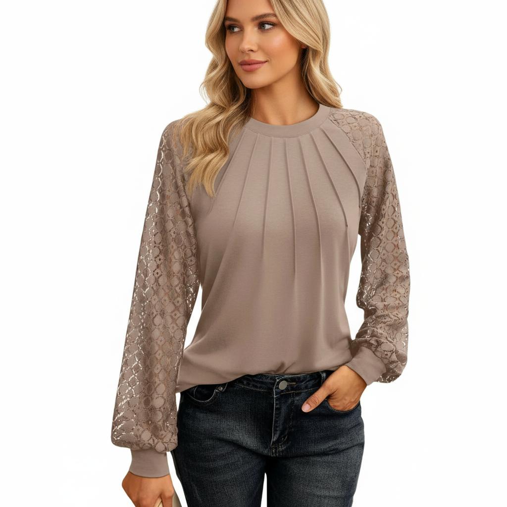 Sienna’s | Lace Blouse Women – Lace Insets Regular Fit