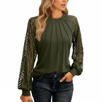 Kant Blouse Dames | Kanten Inzetstukken Regular Fit