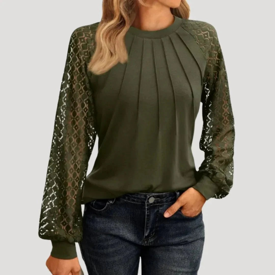 Sienna’s | Lace Blouse Women – Lace Insets Regular Fit