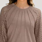Kant Blouse Dames | Kanten Inzetstukken Regular Fit