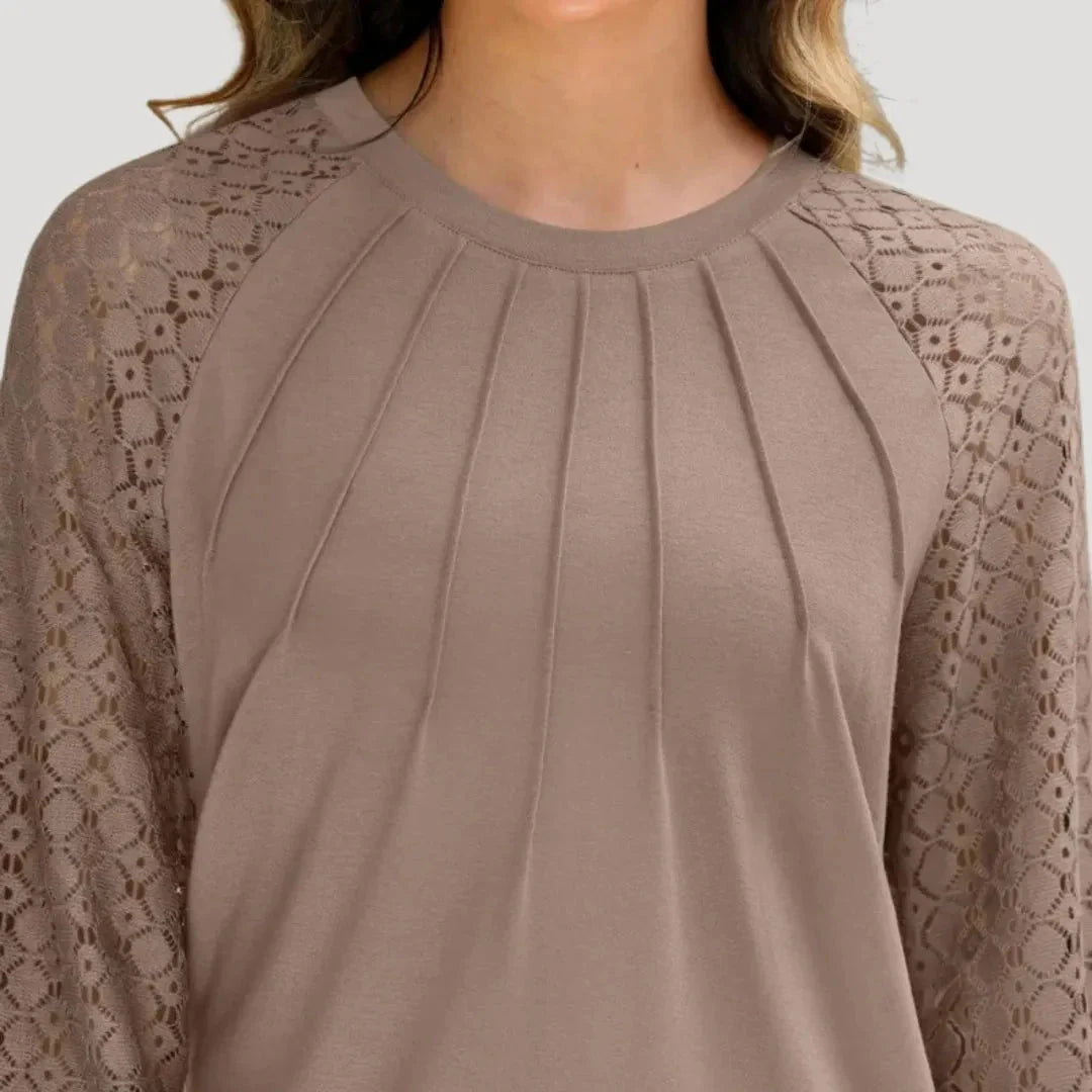 Sienna’s | Lace Blouse Women – Lace Insets Regular Fit