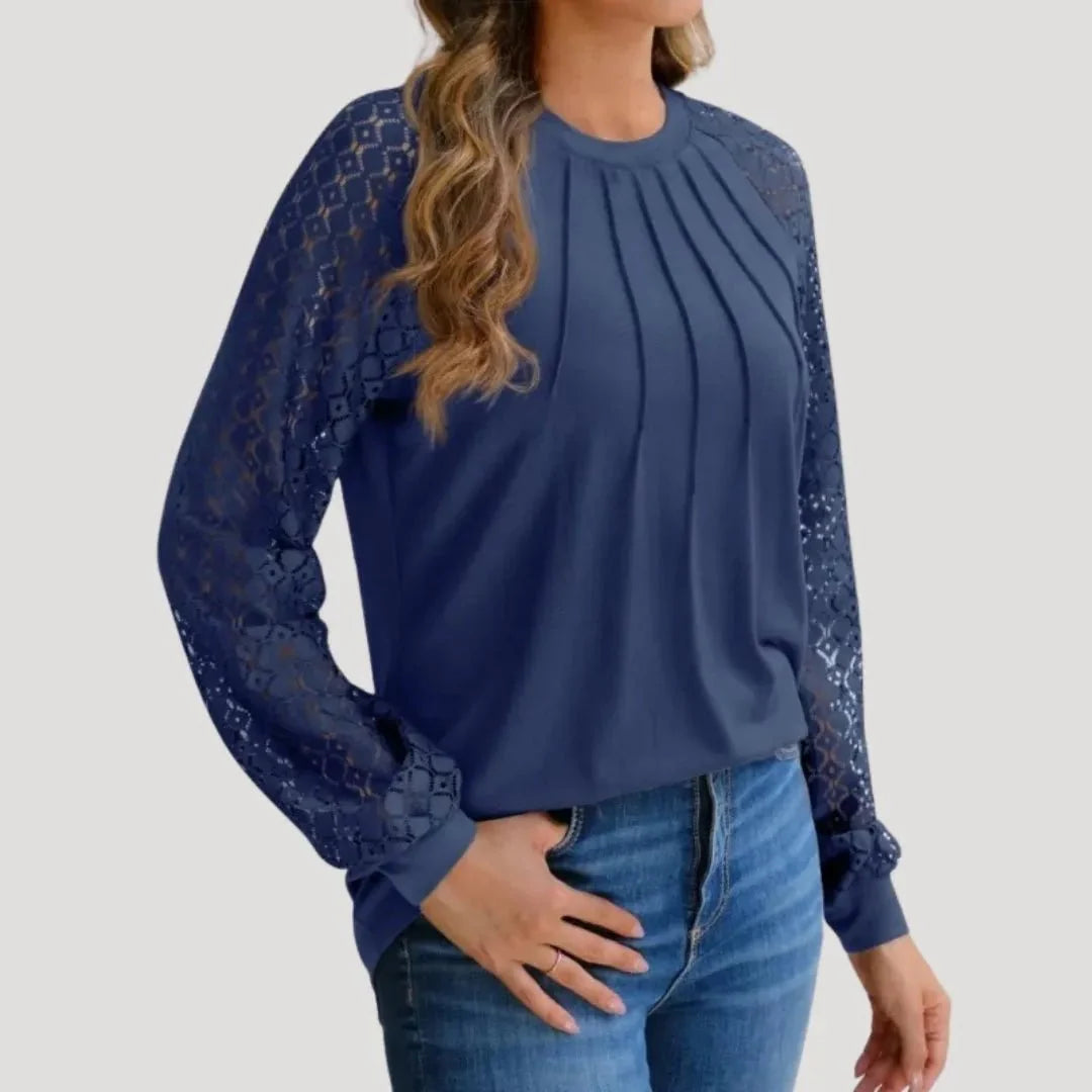 Sienna’s | Lace Blouse Women – Lace Insets Regular Fit