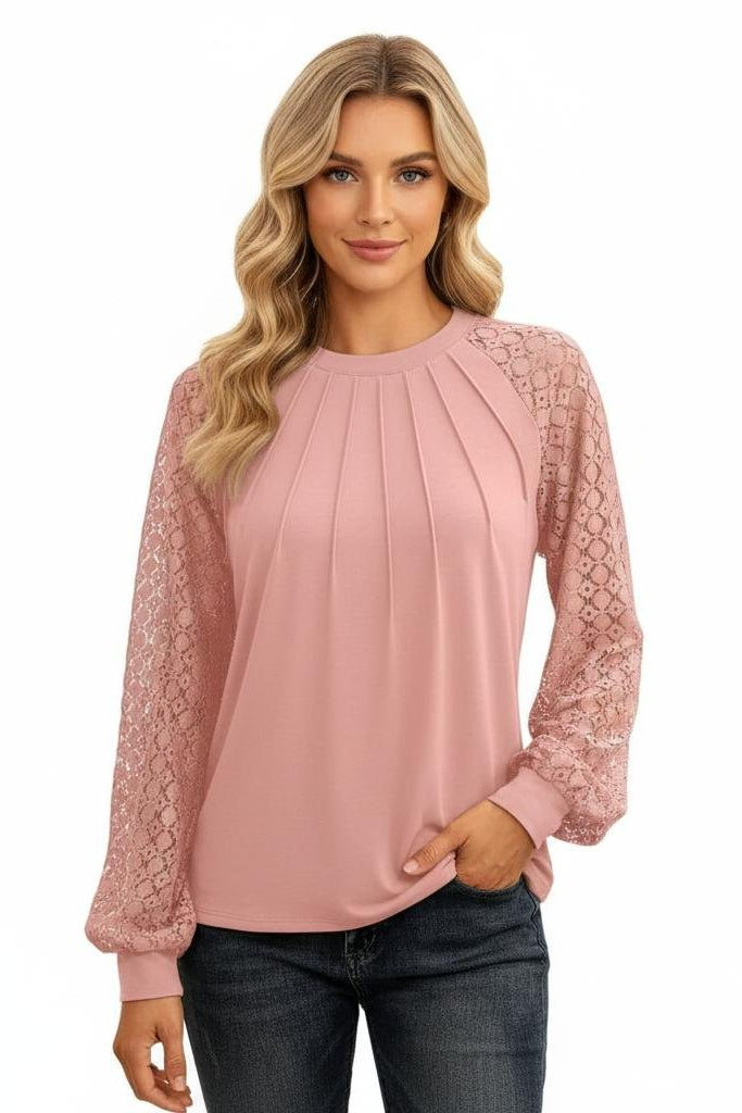 Sienna’s | Lace Blouse Women – Lace Insets Regular Fit