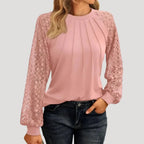 Kant Blouse Dames | Kanten Inzetstukken Regular Fit