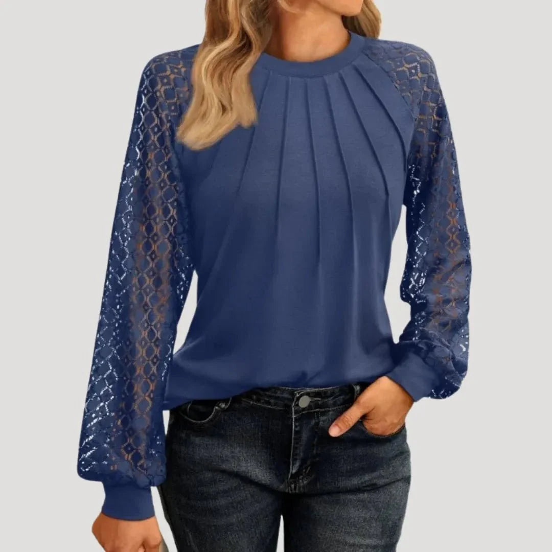 Sienna’s | Lace Blouse Women – Lace Insets Regular Fit