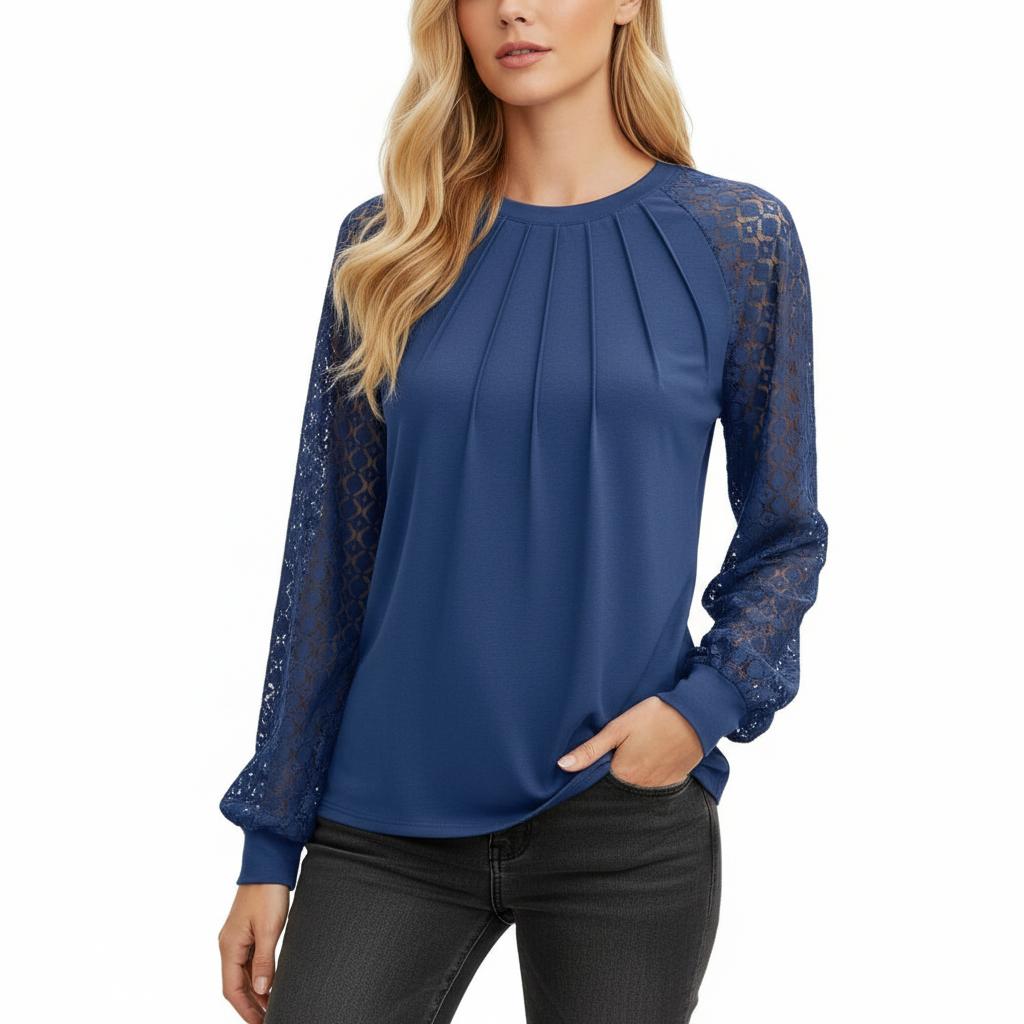 Sienna’s | Lace Blouse Women – Lace Insets Regular Fit