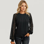 Kant Blouse Dames | Kanten Inzetstukken Regular Fit