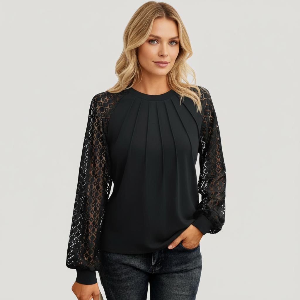 Sienna’s | Lace Blouse Women – Lace Insets Regular Fit