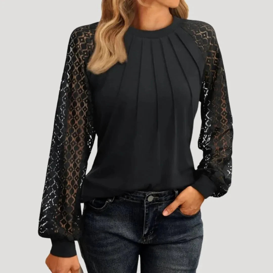 Sienna’s | Lace Blouse Women – Lace Insets Regular Fit