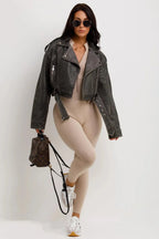 Miss | Biker Jacket Dames Casual Cropped - Kunstleer