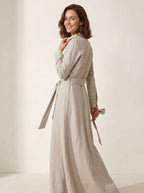 Miss | Jurk Dames Maxi Boho Split - Linnen