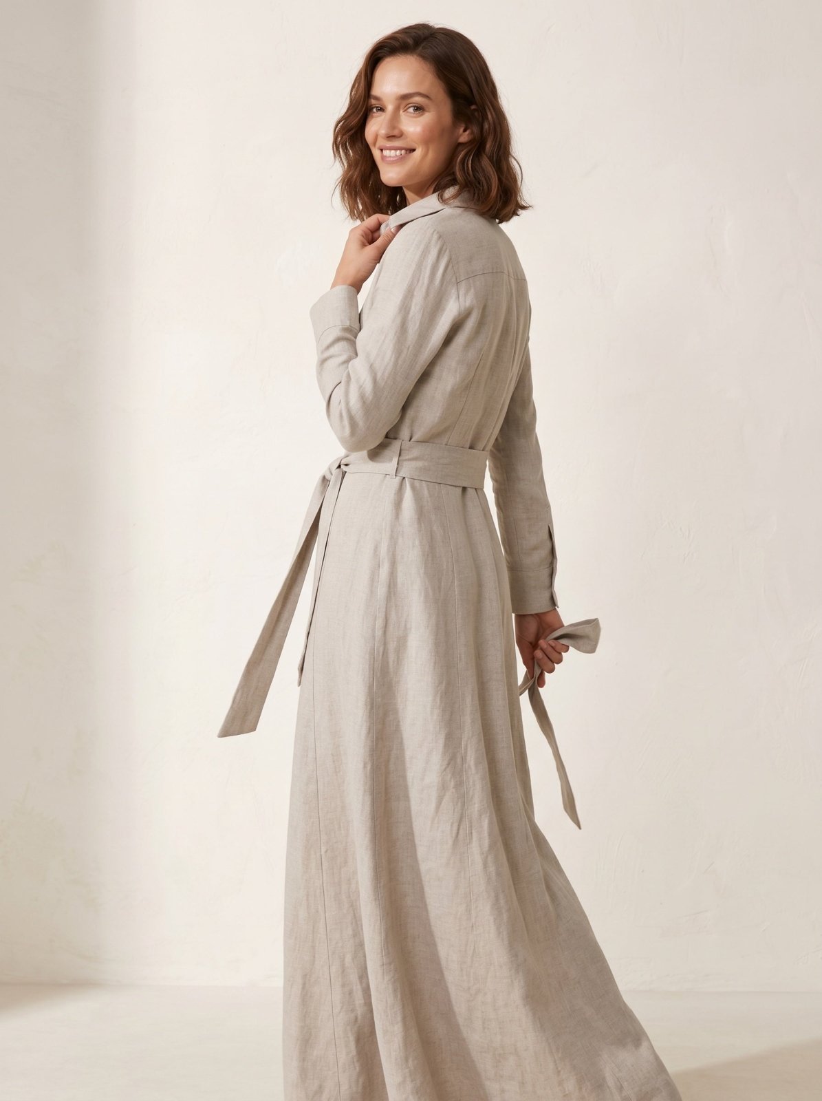 Miss | Jurk Dames Maxi Boho Split - Linnen