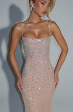 Loreviana | Glamour Avondjurk met Strass & Open Rug