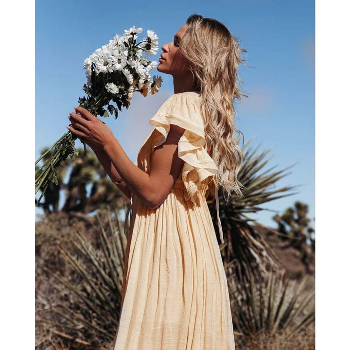 Miss | Jurk Dames Zomer Maxi Crème - Viscose