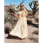 Miss | Jurk Dames Zomer Maxi Crème - Viscose