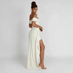 Miss | Jurk Dames Maxi Open Schouder Split - Polyester