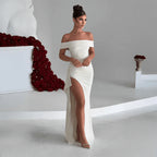 Miss | Jurk Dames Maxi Open Schouder Split - Polyester