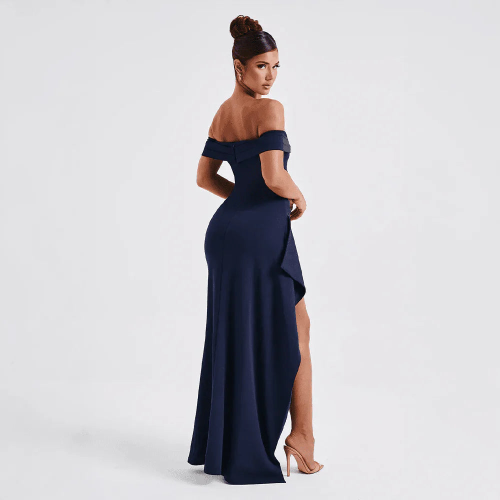 Miss | Jurk Dames Maxi Open Schouder Split - Polyester