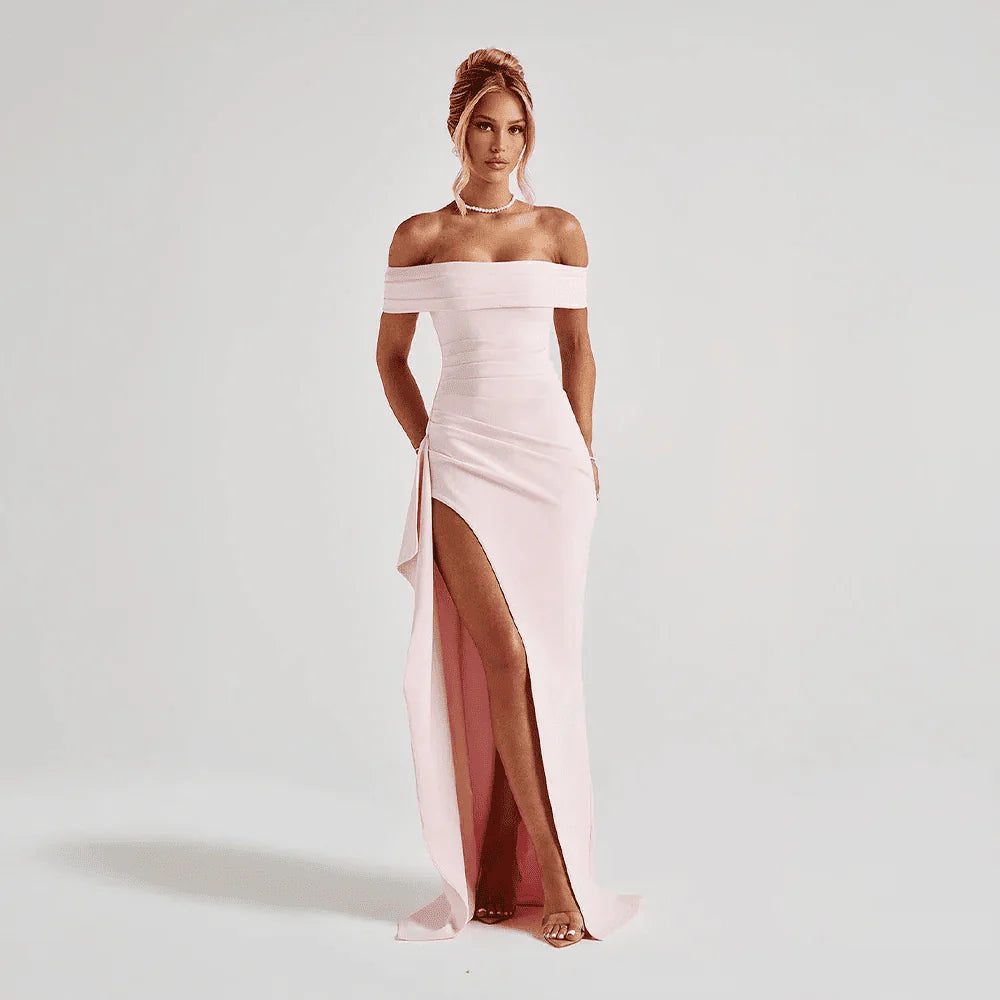Miss | Jurk Dames Maxi Open Schouder Split - Polyester
